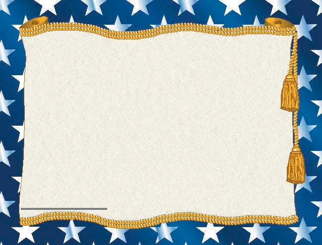 Hayes Replacement Stars Blank Certificate with Borders, 11 x 8-1/2